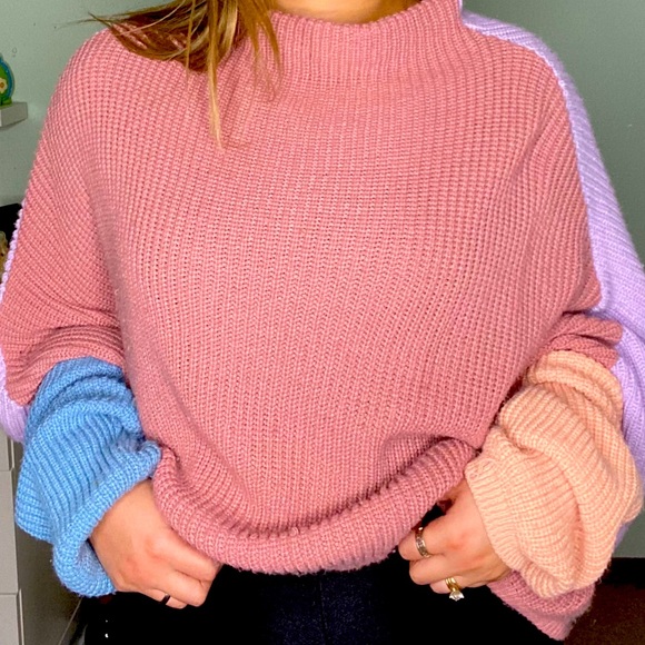 PrettyLittleThing Sweaters - PLT Color Block Oversized Sweater